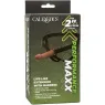 Estensione realistica Performance Maxx CalExotics marrone con imbracatura in pelle e anello metallico.