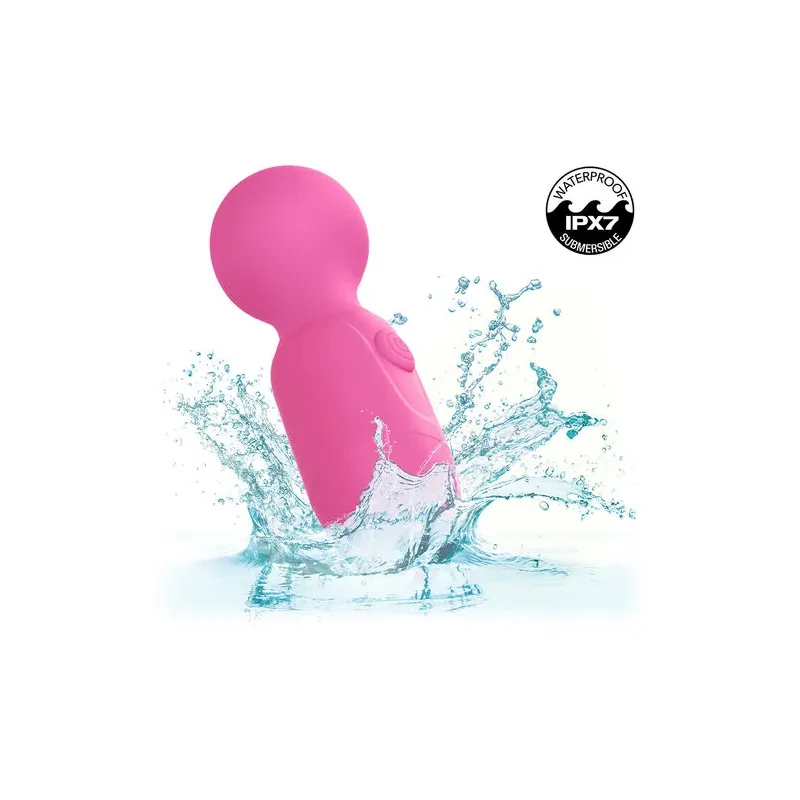 Masseur rechargeable Calexotics rose, 10 vibrations, en silicone souple, design ergonomique pour bien-être sensoriel.