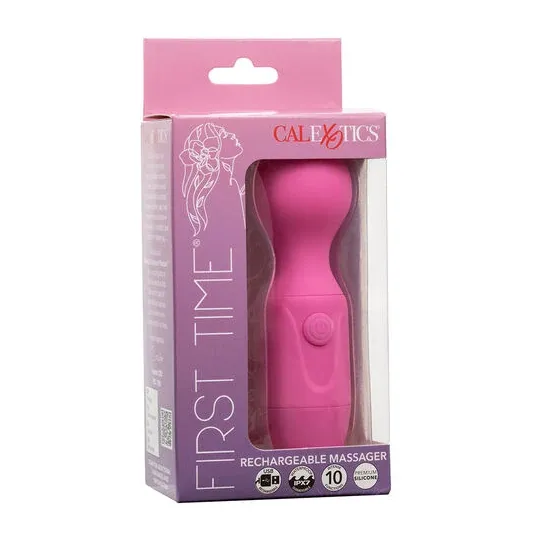 Rechargeable massager Calexotics pink, 10 vibration modes, soft silicone, ergonomic design for sensory wellness.