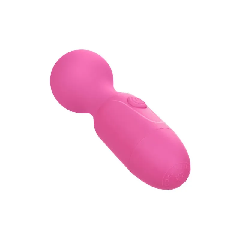 Massaggiatore ricaricabile Calexotics rosa, 10 vibrazioni, silicone morbido, design ergonomico per benessere sensoriale.