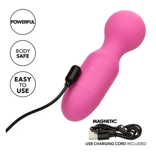 Wiederaufladbarer Massager Calexotics rosa, 10 Vibrationen, weiches Silikon, ergonomisches Design für sinnliches Wohlbefinden.