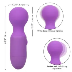 Massageur rechargeable violet CALEXOTICS à cou flexible et 10 modes de vibration pour bien-être.