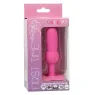 Plug anal vibrante perlado CALEXOTICS First Time rosa, 10 vibraciones, silicona, impermeable.