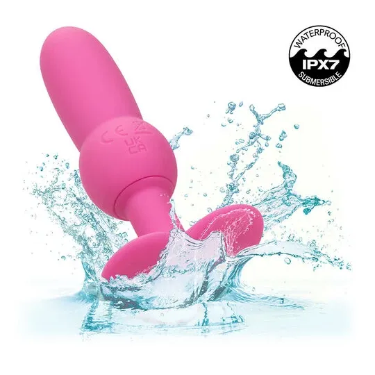 Sonde anale plug perlée vibrante rose CALEXOTICS First Time 10 vibrations silicone étanche.