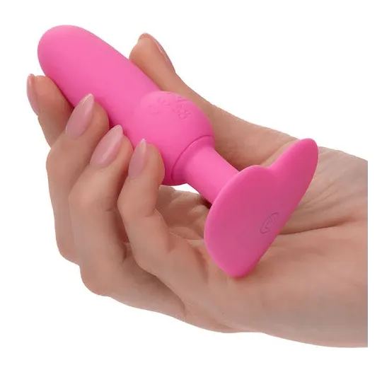 Sonde anale plug perlée vibrante rose CALEXOTICS First Time 10 vibrations silicone étanche.
