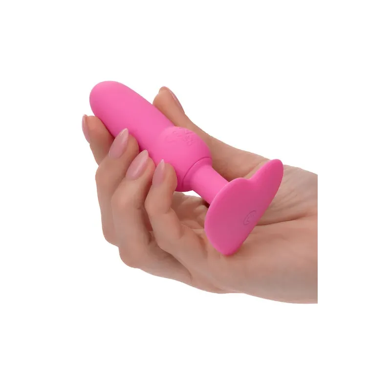 Sonde anale plug perlée vibrante rose CALEXOTICS First Time 10 vibrations silicone étanche.