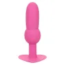 CALEXOTICS First Time pink beaded vibrating anal plug, 10 vibrational modes, silicone, waterproof.