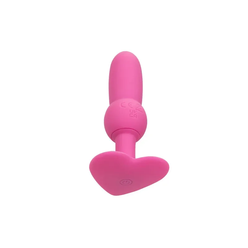 Vibrierender Perlen-Analplug von CALEXOTICS First Time in Rosa, 10 Vibrationen, Silikon, wasserdicht.