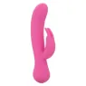 Vibrateur lapin rechargeable Calexotics en silicone rose avec double stimulation et moteurs indépendants