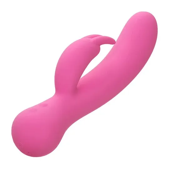 Vibrateur lapin rechargeable Calexotics en silicone rose avec double stimulation et moteurs indépendants