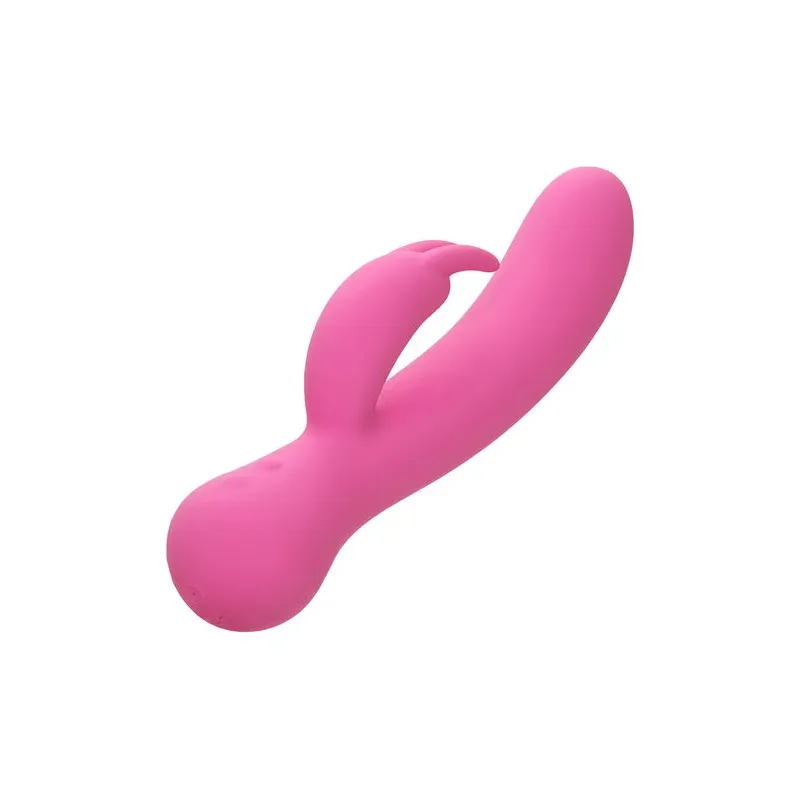Vibrateur lapin rechargeable Calexotics en silicone rose avec double stimulation et moteurs indépendants