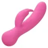 Vibrateur lapin rechargeable Calexotics en silicone rose avec double stimulation et moteurs indépendants
