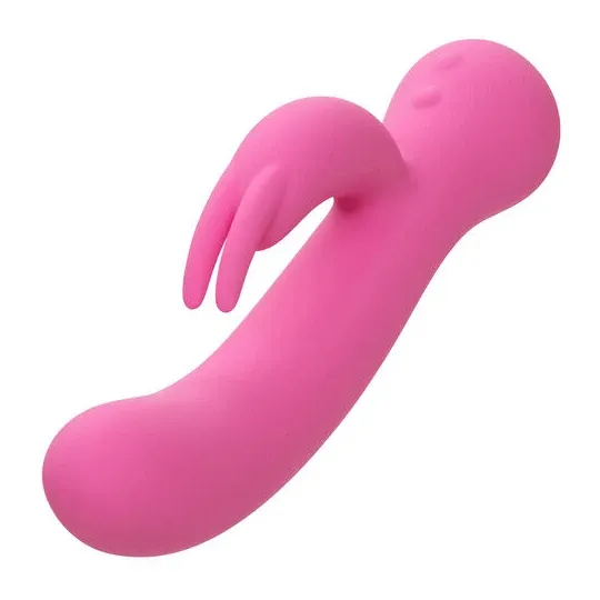 Vibrateur lapin rechargeable Calexotics en silicone rose avec double stimulation et moteurs indépendants