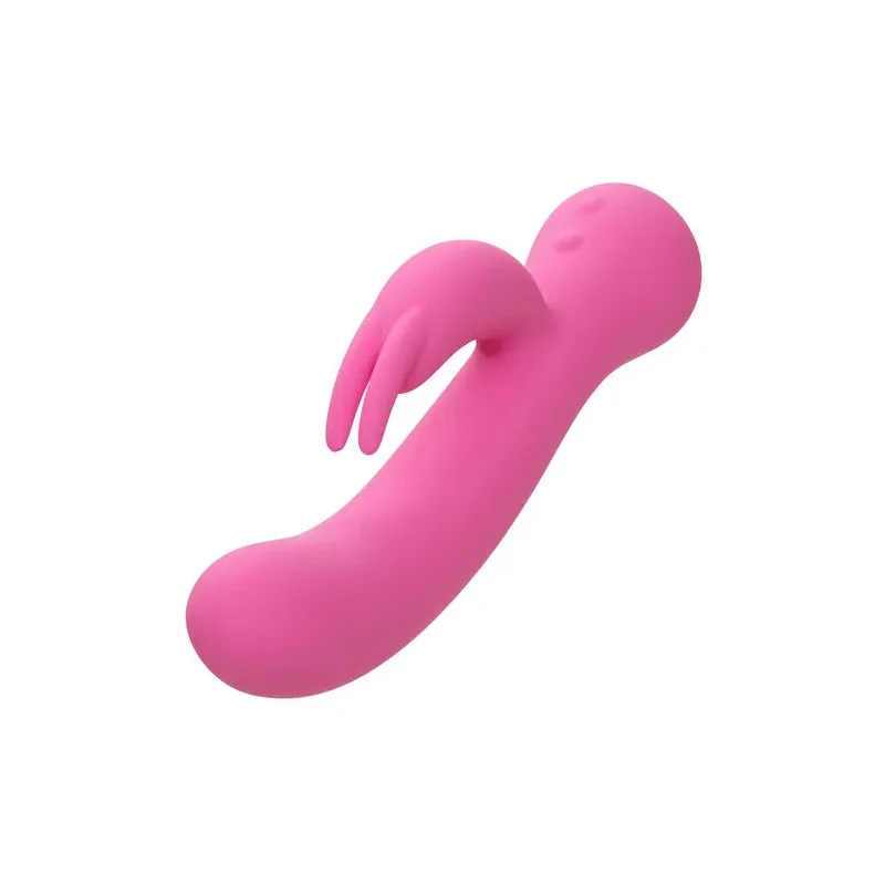 Vibrateur lapin rechargeable Calexotics en silicone rose avec double stimulation et moteurs indépendants
