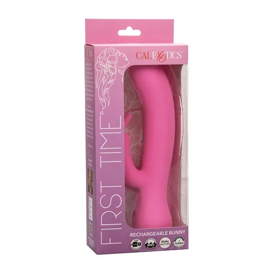 Vibrateur lapin rechargeable Calexotics en silicone rose avec double stimulation et moteurs indépendants