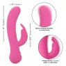 Vibrateur lapin rechargeable Calexotics en silicone rose avec double stimulation et moteurs indépendants
