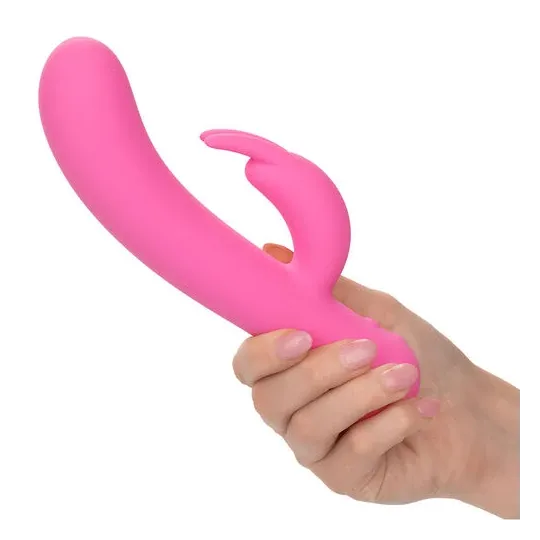 Vibrateur lapin rechargeable Calexotics en silicone rose avec double stimulation et moteurs indépendants