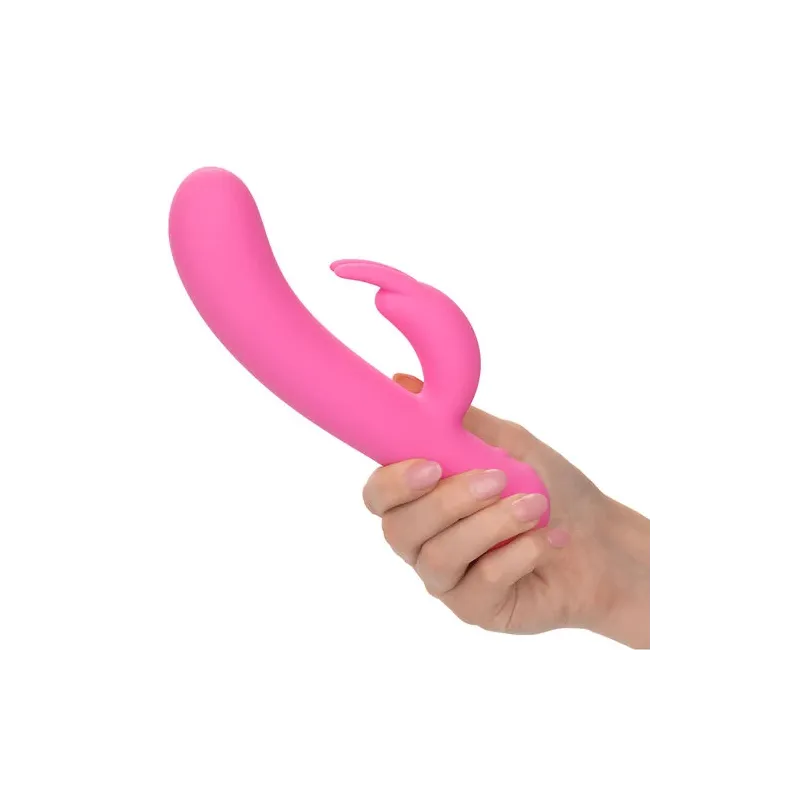Vibrateur lapin rechargeable Calexotics en silicone rose avec double stimulation et moteurs indépendants