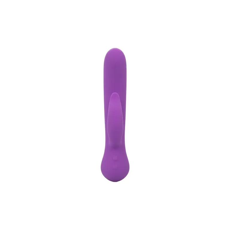 Vibrateur double stimulation rechargeable Calexotics violet avec tige incurvée et stimulateur clitoridien indépendant