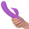 Vibrateur double stimulation rechargeable Calexotics violet avec tige incurvée et stimulateur clitoridien indépendant