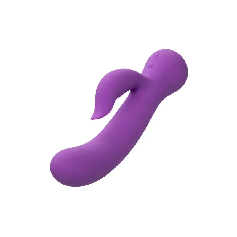Vibrateur double stimulation rechargeable Calexotics violet avec tige incurvée et stimulateur clitoridien indépendant