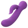 Vibrateur double stimulation rechargeable Calexotics violet avec tige incurvée et stimulateur clitoridien indépendant