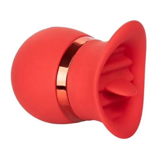 Vibrador de lengua CALEXOTICS con punta de silicona suave y 12 modos de vibración.