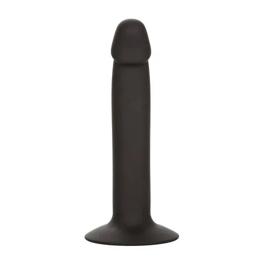 Sonde anale fine flexible en silicone noir CalExotics avec ventouse pour exploration progressive