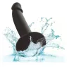 Sonda anal fina flexible de silicona negra CalExotics con ventosa para exploración progresiva