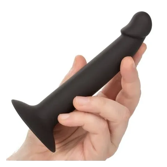 Flexible slim anal probe made of silicone by CalExotics with suction cup for gentle exploration