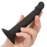 Sonde anale fine flexible en silicone noir CalExotics avec ventouse pour exploration progressive