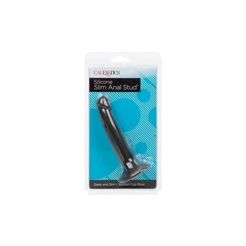 Flexible slim anal probe made of silicone by CalExotics with suction cup for gentle exploration