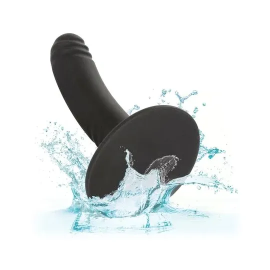Gode CALEXOTICS Boundless 12 cm en silicone incurvé et strié, compatible harnais et ventouse.
