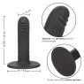 Gode CALEXOTICS Boundless 12 cm en silicone incurvé et strié, compatible harnais et ventouse.