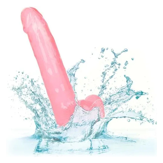 Gode reine taille rose CALEXOTICS avec base ventouse, 20,3 cm insérable, matière TPR réaliste