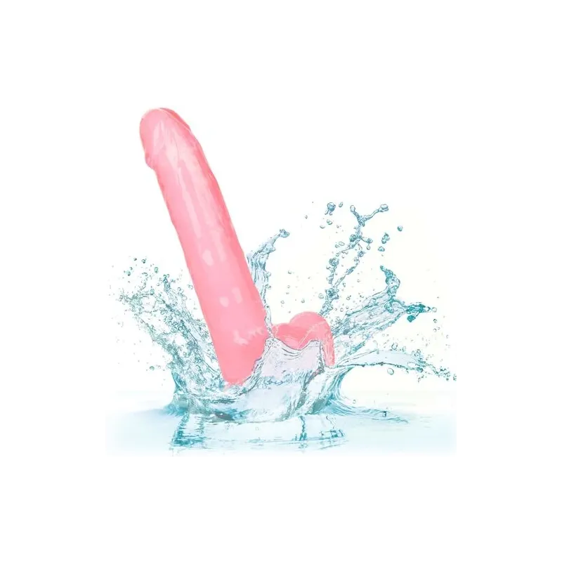 Gode reine taille rose CALEXOTICS avec base ventouse, 20,3 cm insérable, matière TPR réaliste