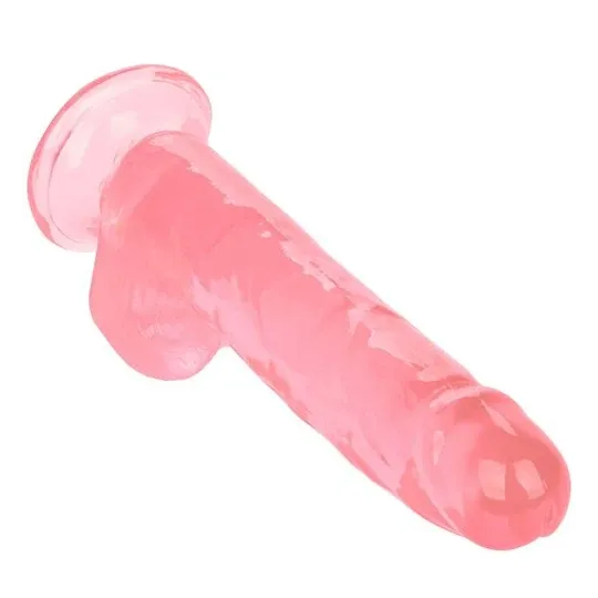 Gode reine taille rose CALEXOTICS avec base ventouse, 20,3 cm insérable, matière TPR réaliste