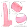 Gode reine taille rose CALEXOTICS avec base ventouse, 20,3 cm insérable, matière TPR réaliste