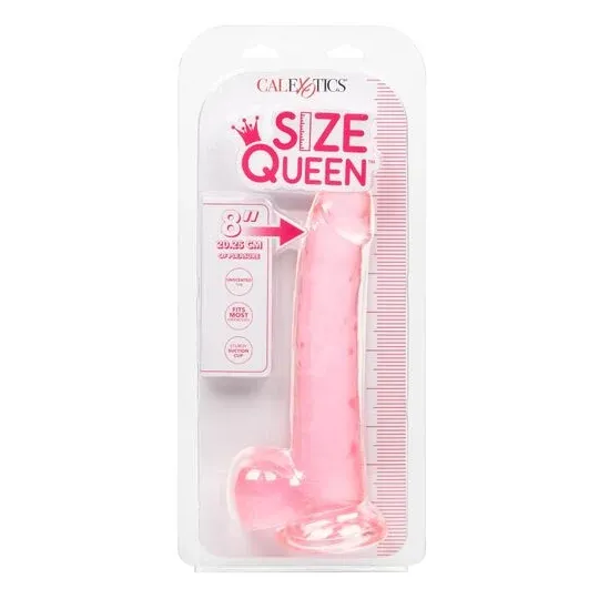Gode reine taille rose CALEXOTICS avec base ventouse, 20,3 cm insérable, matière TPR réaliste