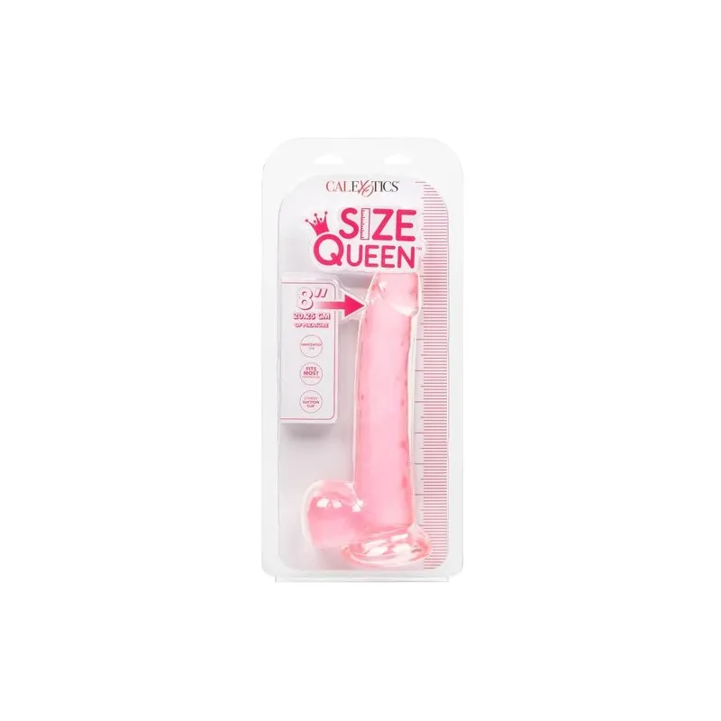 Gode reine taille rose CALEXOTICS avec base ventouse, 20,3 cm insérable, matière TPR réaliste