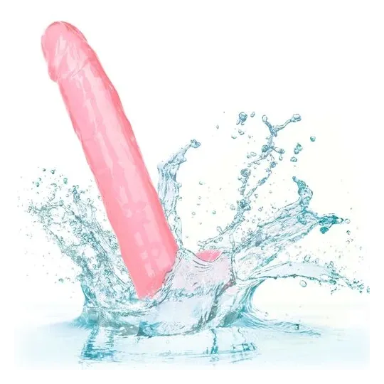 Gode à ventouse CALEXOTICS Size Queen rose 25,5 cm en TPR réaliste, diamètre 5 cm, pour sensations profondes.