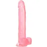 Gode à ventouse CALEXOTICS Size Queen rose 25,5 cm en TPR réaliste, diamètre 5 cm, pour sensations profondes.