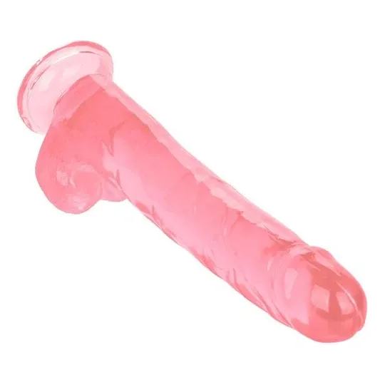 Gode à ventouse CALEXOTICS Size Queen rose 25,5 cm en TPR réaliste, diamètre 5 cm, pour sensations profondes.
