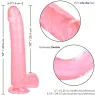 Gode à ventouse CALEXOTICS Size Queen rose 25,5 cm en TPR réaliste, diamètre 5 cm, pour sensations profondes.