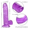 Gode reine violet CALEXOTICS 15,3 cm avec ventouse flexible et base compatible harnais