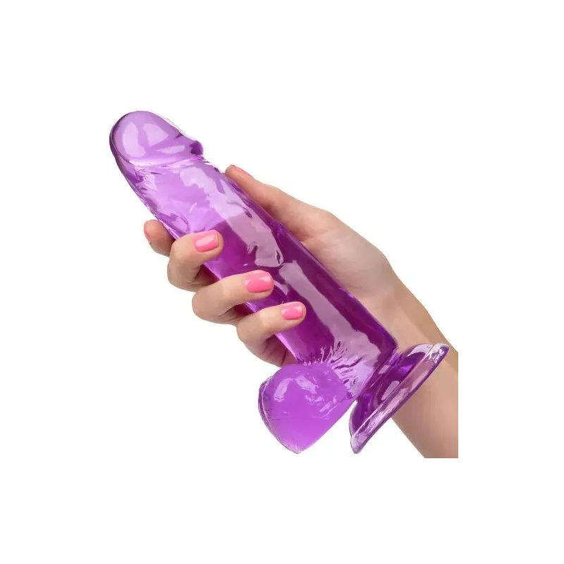 Gode reine violet CALEXOTICS 15,3 cm avec ventouse flexible et base compatible harnais