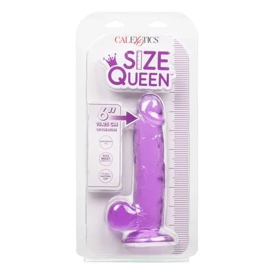 Gode reine violet CALEXOTICS 15,3 cm avec ventouse flexible et base compatible harnais