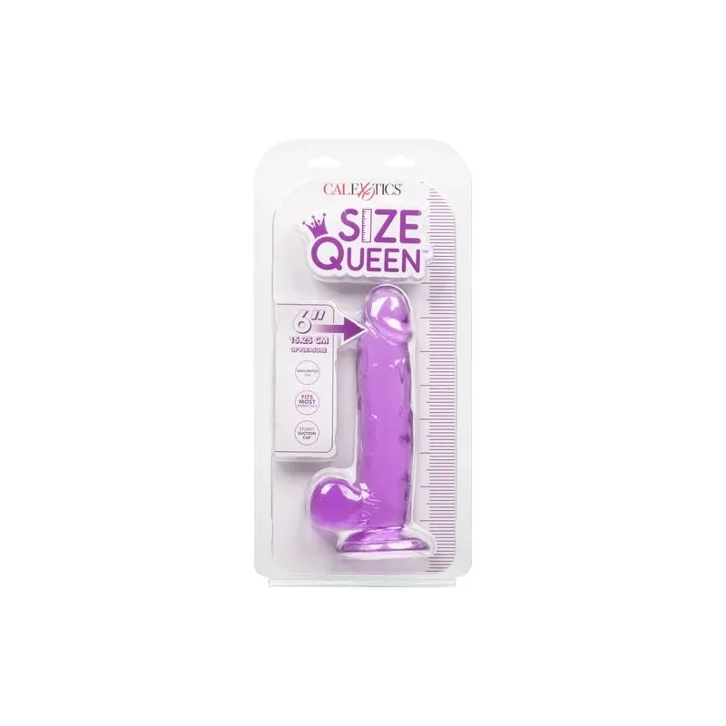 Gode reine violet CALEXOTICS 15,3 cm avec ventouse flexible et base compatible harnais