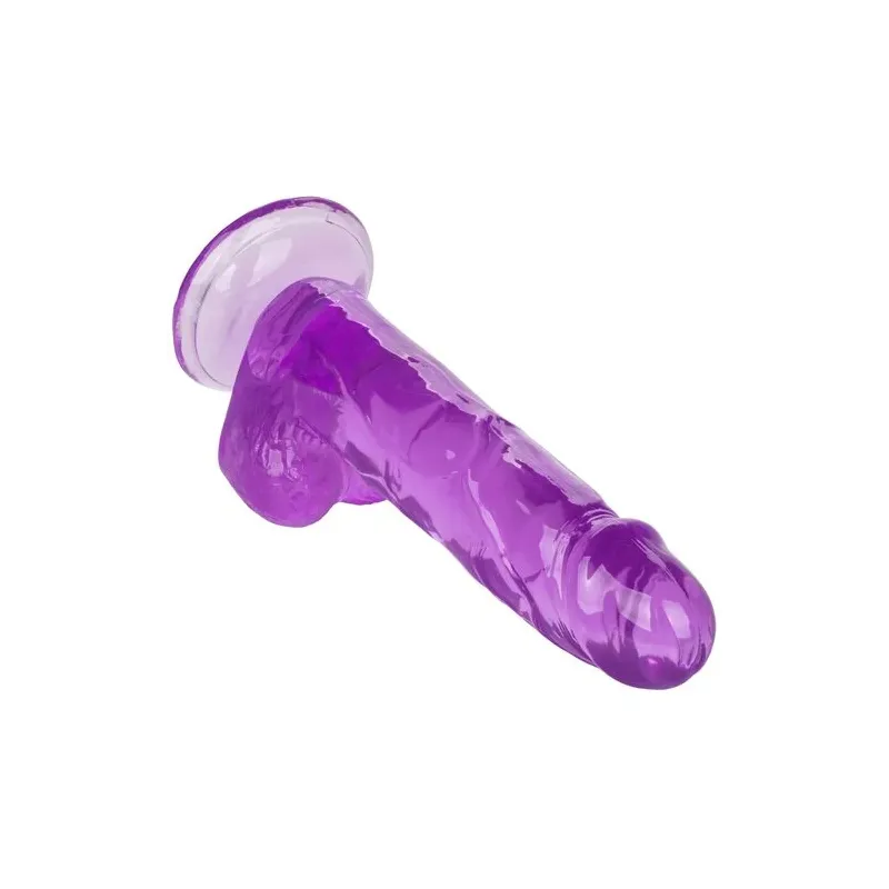 Gode reine violet CALEXOTICS 15,3 cm avec ventouse flexible et base compatible harnais
