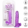 Gode reine violet CALEXOTICS 15,3 cm avec ventouse flexible et base compatible harnais